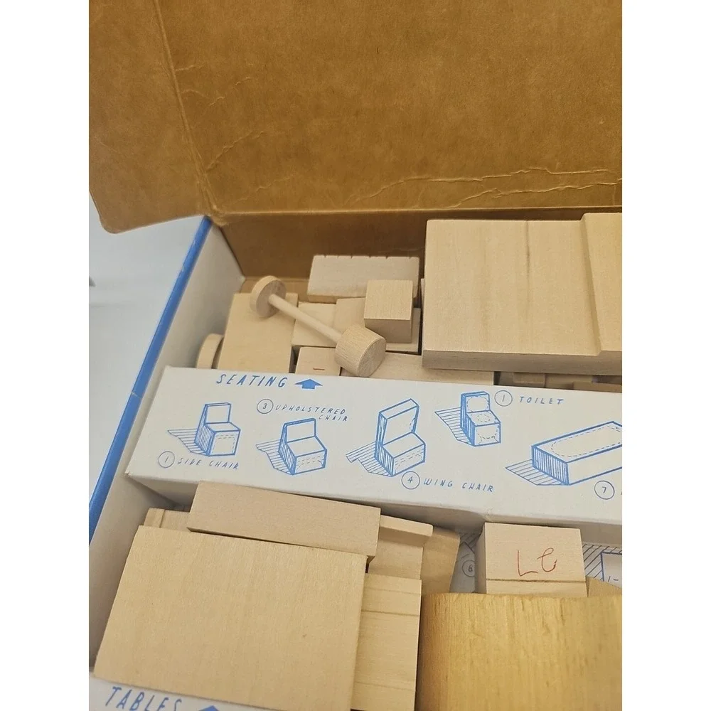 Paul MacAlister‎ Original Plan-A-Room 1950s Wooden Pieces Box Manual Vintage